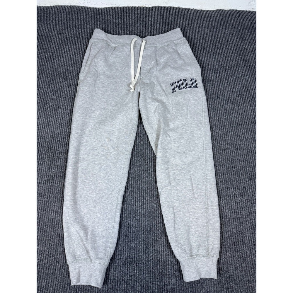 Polo Ralph Lauren Joggers Sweatpants Mens Medium Light Gray Fleece Drawstring